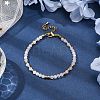 Natural Rose Quartz & Rainbow Moonstone Faceted Round Beaded Bracelets BJEW-JB11205-2