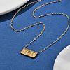 304 Stainless Steel 11:11 Number Rectangle Pendant Necklace with Cable Chains for Women LS-NJEW-NH0001-04G-4