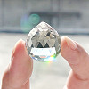 Clear Faceted Ball-Shaped Glass Pendants X-GR20X23MMY-1-2