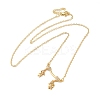 Brass Micro Pave Clear Cubic Zirconia Girls and boys Pendant Necklaces for Valentine's Day NJEW-K381-01B-G-2