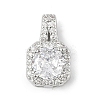 Brass Micro Pave Clear Cubic Zirconia Pendants KK-R219-35P-1