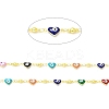 Handmade Eco-friendly Brass Enamel Heart with Evil Eye Link Chain CHC-I045-07G-2