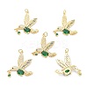 Real 18K Gold Plated Brass Micro Pave Cubic Zirconia Pendants KK-D004-24G-1