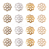 1600Pcs 4 Colors 8-Petal Iron Bead Caps IFIN-CJ0001-64-4