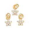 Brass Micro Pave Cubic Zirconia Charms KK-F927-16G-1