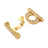 Brass Micro Pave Clear Cubic Zirconia Fold Over Clasps KK-P291-13G-2