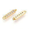 Brass Micro Pave Clear Cubic Zirconia Connector Charms X1-KK-N261-79G-2
