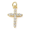 Rack Plating Brass Micro Pave Cubic Zirconia Pendants KK-K392-17C-G-1
