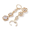 Rack Plating Golden Brass Dangle Leverback Earrings EJEW-A030-02D-G-2