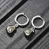 Brass Cubic Zirconia Hoop Earrings EJEW-Q015-02P-B-4