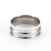 Tarnish Resistant 201 Stainless Steel Ring Core Blank for Inlay Jewelry Making RJEW-ZX002-05-12-1