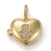 Brass Micro Pave Clear Cubic Zirconia Diffuser Locket Pendants LS-ZIRC-E165-17G-1