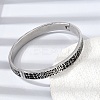 304 Stainless Steel Black Enamel Animal Skin Print Hinged Cuff Bangles for Women SA-CBAC920-02P-2