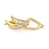 Brass Micro Pave Clear Cubic Zirconia Fold Over Clasps KK-C075-25G-1