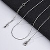 Brass Boston Link Chain Necklaces for Women NJEW-D302-02P-1