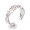 Brass Twist Rope Open Cuff Ring for Women RJEW-P079-02P-1