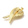 Rack Plating Brass with Cubic Zirconia Pendants KK-Z086-14G-02-2