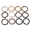 12Pcs 12 Styles Synthetic Lava Rock Stretch Bracelets Sets BJEW-JB10936-4