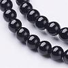 Natural Black Onyx Round Beads Strands GSR20mmC097-2