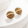 Brass Micro Pave Cubic Zirconia Leopard Stud Earrings EJEW-U055-13B-G-1