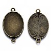 Tibetan Style Oval Alloy Cabochon Connector Settings X-TIBE-Q038-002B-AB-NR-1