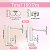 80Pcs 2 Size Rectangle 304 Stainless Steel Stud Earring Findings STAS-SC0008-55-2