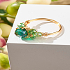 Electroplate Faceted Glass Beads Finger Ring X1-RJEW-TA00014-02-2