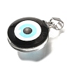 Flat Round 201 Stainless Steel Acrylic Pendants STAS-U036-01P-04-2