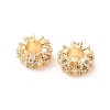 Brass Micro Pave Clear Cubic Zirconia European Beads KK-F942-11G-2