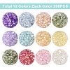 2400pcs 12 Colors Transparent Spray Painted Glass Beads EGLA-YW0005-29-2