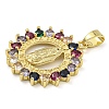 Rack Plating Brass Micro Pave Cubic Zirconia Pendants KK-Z063-07G-2