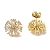 Flower Clear Cubic Zirconia Studs Earrings EJEW-K289-08G-1