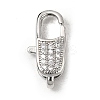 Brass Clear Cubic Zirconia Lobster Claw Clasps KK-Z078-45B-P-1