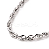 Non-Tarnish 304 Stainless Steel Rope Chain Bracelet for Men Women BJEW-E031-12P-02-2