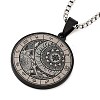 Retro Mandala 201 Stainless Steel Box Chain Constellation Pendant Necklaces for Women Men NJEW-M223-01F-2