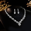Alloy Rhinestone Necklaces & Stud Earring Sets for Women SJEW-U001-01P-02-1