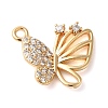 Brass Micro Pave Clear Cubic Zirconia Charms KK-G503-38G-1