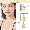 8Pcs Brass Micro Pave Cubic Zirconia with Resin Pendants KK-BBC0020-65-2