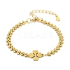 304 Stainless Steel Clover Link Bracelets LS-BJEW-V003-01G-2