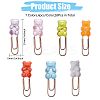 Globleland 28Pcs 7 Colors Plastic Bear Paper Clips AJEW-GL0001-89-2