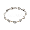 Brass Micro Pave Clear Cubic Zirconia Flower Link Chains Bracelets for Women BJEW-B145-03-2