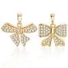 8Pcs 2 Styles Brass Micro Pave Cubic Zirconia Pendants FIND-BBC0004-29B-6