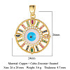 Brass Micro Pave Cubic Zirconia Pendants ZIRC-OY001-36G-2