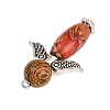 Printed Natural Wood Pendants PALLOY-JF04386-5