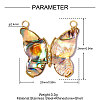 304 Stainless Steel & Abalone Shell Paua Shell Pendants STAS-A26-04-04-2