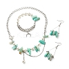 Natural Amazonite & Shell Pearl Beads Healing Power Jewelry Set for Girl Women X1-SJEW-TA00002-1