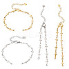 4Pcs 2 Colors 304 Stainless Steel Cross Link Chain Bracelet Making AJEW-TA0001-96-1