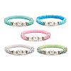 Handmade Polymer Clay Heishi Beads Stretch Bracelet BJEW-JB07453-1