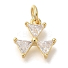 Rack Plating Brass Micro Pave Cubic Zirconia Charms KK-I720-39G-1