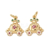 Brass Micro Pave Cubic Zirconia Charms KK-D019-24G-1
